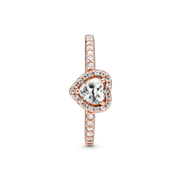 Sparkling Elevated Heart Ring