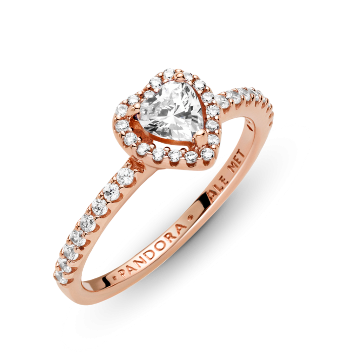 Sparkling Elevated Heart Ring