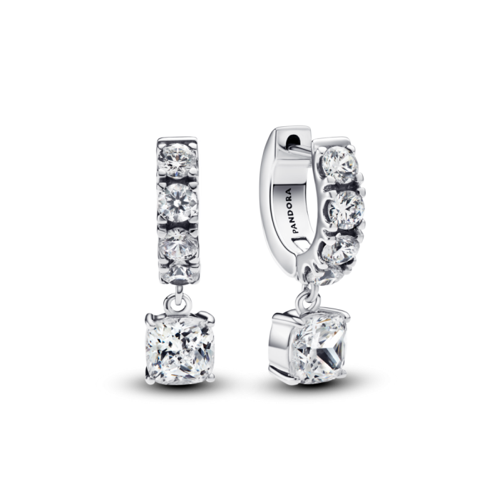 Pavé Dangle Hoop Earrings