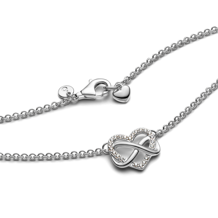 Sparkling Infinity Heart Collier Necklace
