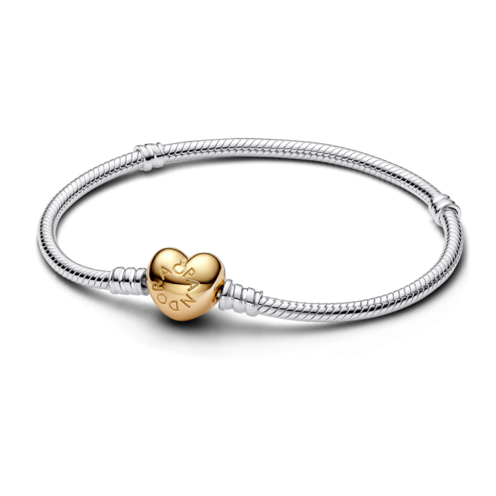 Pandora Moments Heart Clasp Snake Chain Bracelet