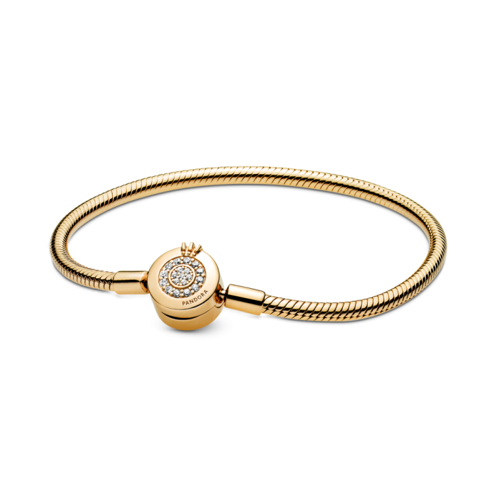 PANDORA ブレスレット Sparkling Crown Pandora Moments Sparkling Crown O Snake Chain Bracelet