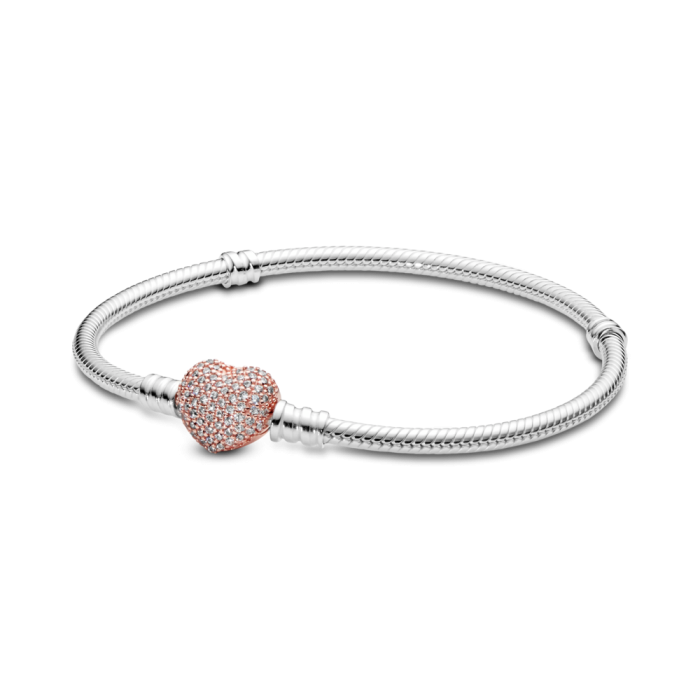Pavé Heart Clasp パンドラ ブレスレット 16cm Pandora Moments Pavé Heart Clasp Snake Chain Bracelet