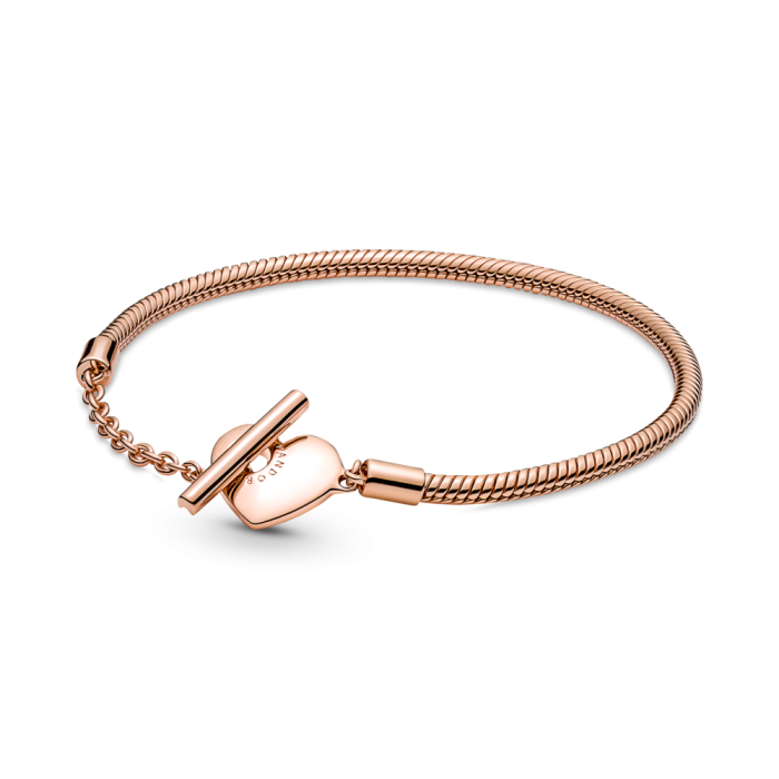 限定値下げ　新品未使用 Pandora t bar ブレスレット　ピンクゴールド Pandora Moments Heart T-Bar Snake Chain Bracelet