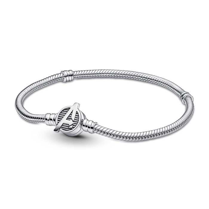 PANDORA　MARVEL アベンジャーズ ブレスレット Pandora Moments Marvel The Avengers Logo Clasp Snake Chain Bracelet