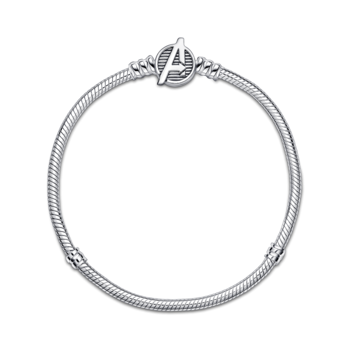 Pandora Moments Marvel The Avengers Logo Clasp Snake Chain Bracelet