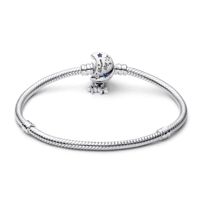 Pandora Moments Sparkling Moon Clasp Snake Chain Bracelet