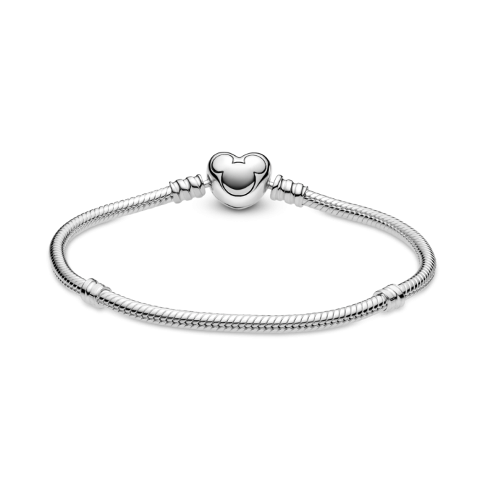 洗顔グッズ Love Bracelet Gift Set pandora 18cm Disney Pandora Moments Mickey Mouse Heart Clasp Snake Chain Bracelet