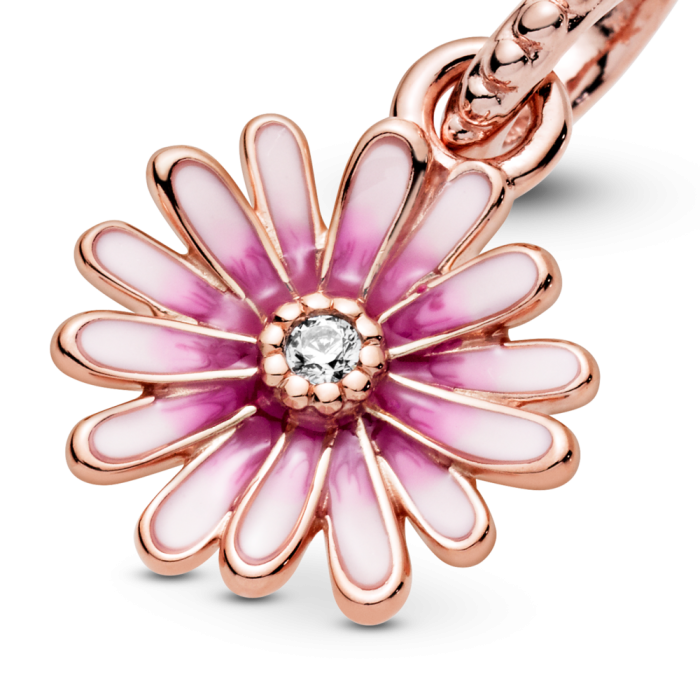 Pink Daisy Flower Dangle Charm