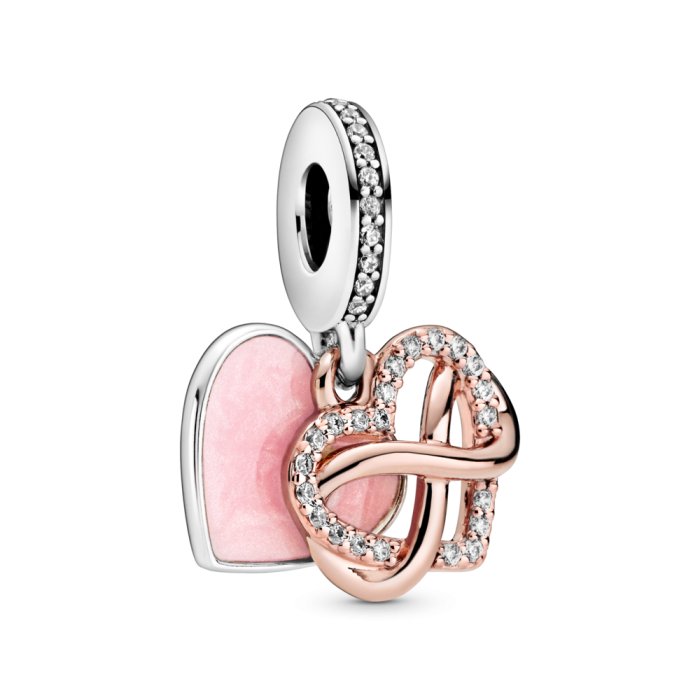 Sparkling Infinity Heart Dangle Charm