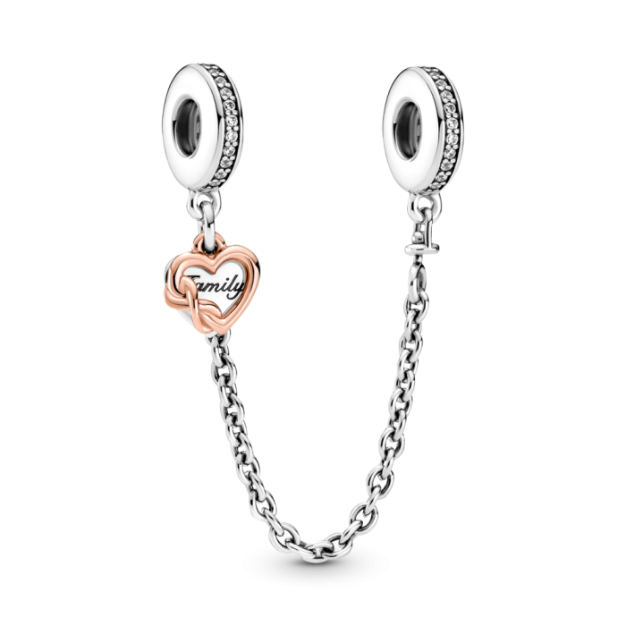 Family Heart Safety Chain Charm