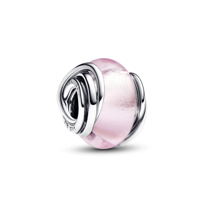 Encircled Pink Murano Glass Charm
