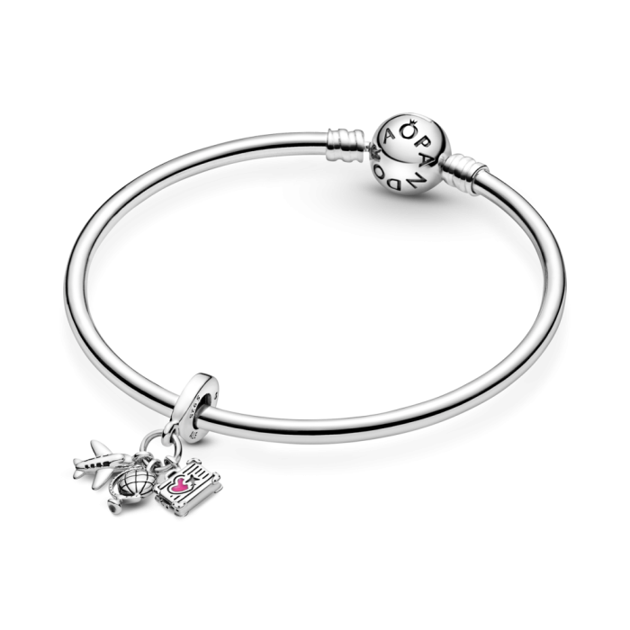 Airplane, Globe & Suitcase Dangle Charm