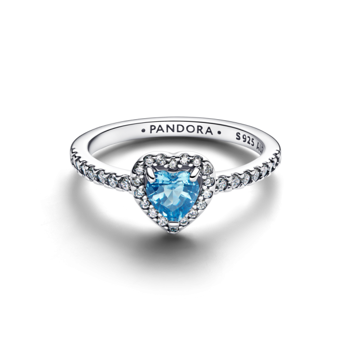 Elevated Light Blue Heart Ring