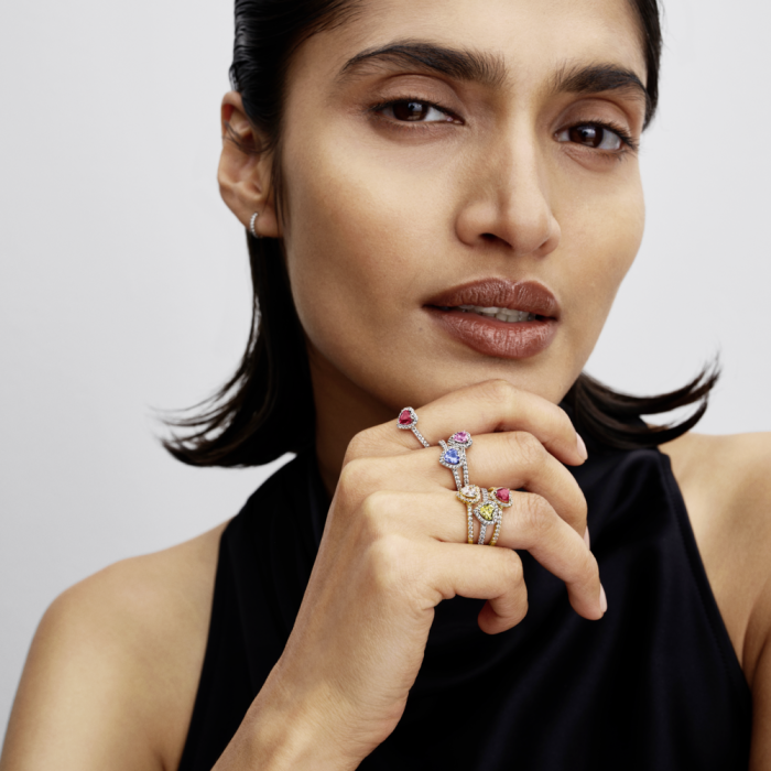 Sparkling Elevated Heart Ring