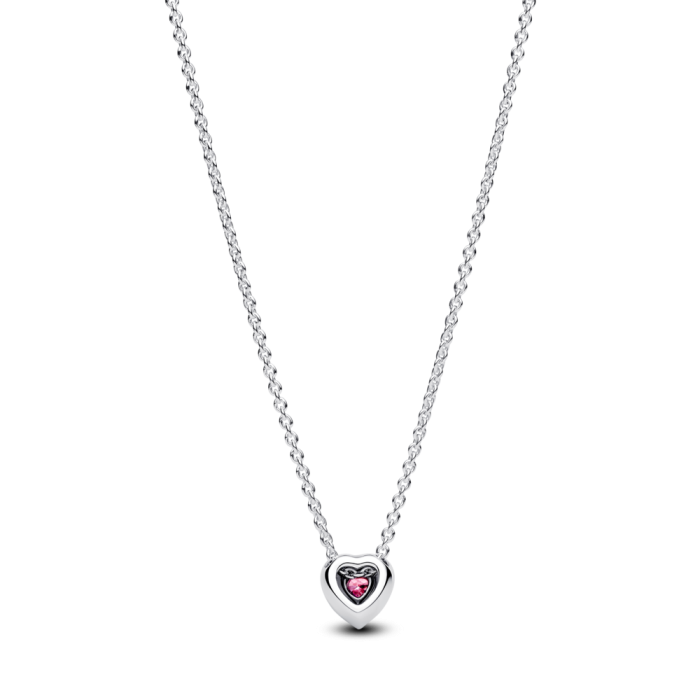 Pink Elevated Heart Necklace