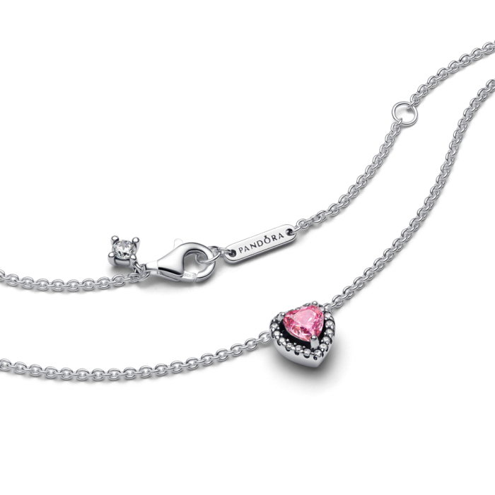 Pink Elevated Heart Necklace