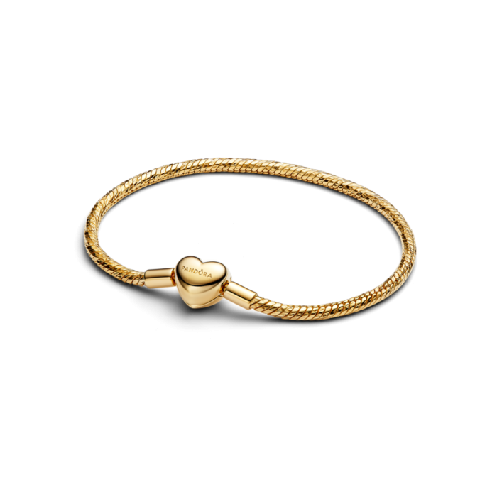 Heart Clasp Faceted Snake Chain Bracelet