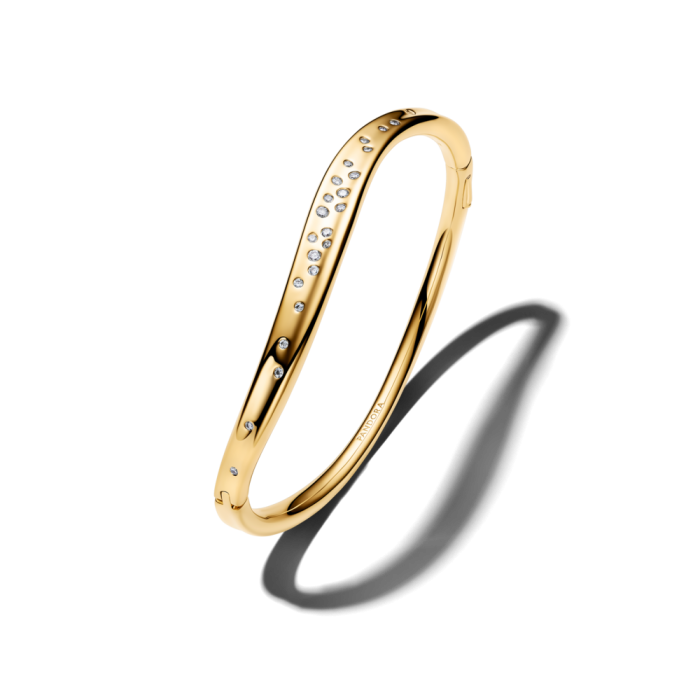 Organically Shaped Stone-Set Bangle