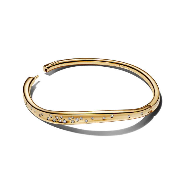 Organically Shaped Stone-Set Bangle