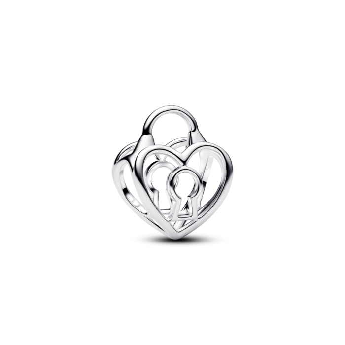 Openwork Heart Padlock Charm